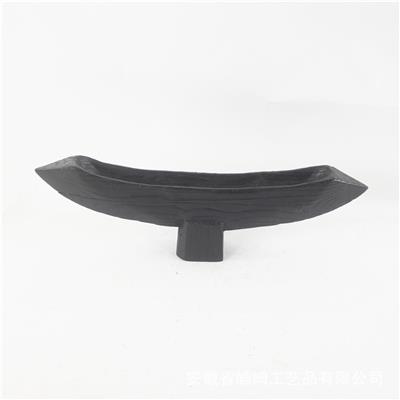侘寂风碳化木质桌面玄关造型摆件家居别墅软软装饰工艺品展示图片